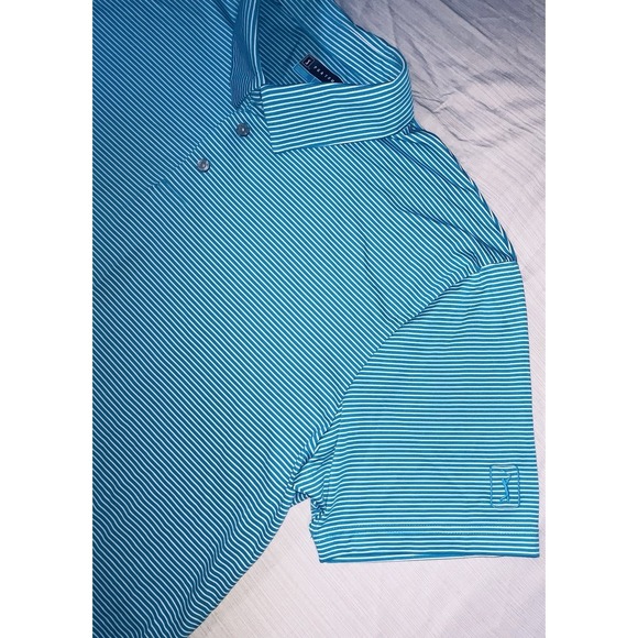 PGA Tour Airflux Golf Polo Shirt Mens‎ XLarge XL Blue Short Sleeve Performance - Picture 7 of 10